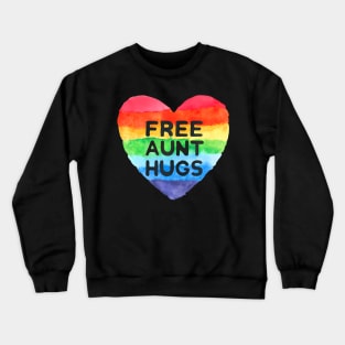 Free Aunt Hugs LGBT Flag Pride Awareness Month Pride Crewneck Sweatshirt